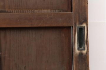 アンティーク建具　一枚板　古民家スタイルにおすすめな大振りサイズの板戸2枚セット(格子戸)(R-043820)