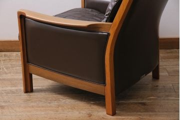 ヴィンテージ家具　オールドマルニ　maruni(マルニ木工)　スタイリッシュなデザインが魅力の一人掛けソファ(1シーター、1Pソファ、ビンテージ)(R-043822)