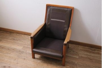 ヴィンテージ家具　オールドマルニ　maruni(マルニ木工)　スタイリッシュなデザインが魅力の一人掛けソファ(1シーター、1Pソファ、ビンテージ)(R-043822)