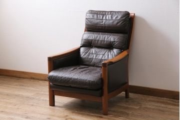 ヴィンテージ家具　オールドマルニ　maruni(マルニ木工)　スタイリッシュなデザインが魅力の一人掛けソファ(1シーター、1Pソファ、ビンテージ)(R-043823)
