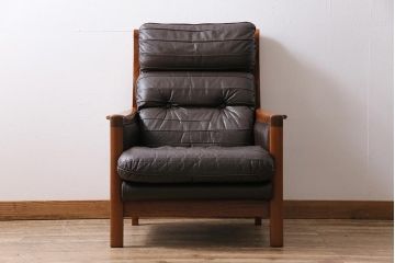 ヴィンテージ家具　オールドマルニ　maruni(マルニ木工)　スタイリッシュなデザインが魅力の一人掛けソファ(1シーター、1Pソファ、ビンテージ)(R-043823)
