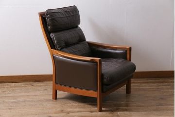 ヴィンテージ家具　オールドマルニ　maruni(マルニ木工)　スタイリッシュなデザインが魅力の一人掛けソファ(1シーター、1Pソファ、ビンテージ)(R-043823)