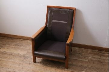 ヴィンテージ家具　オールドマルニ　maruni(マルニ木工)　スタイリッシュなデザインが魅力の一人掛けソファ(1シーター、1Pソファ、ビンテージ)(R-043823)