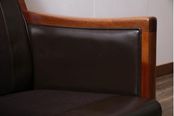 ヴィンテージ家具　オールドマルニ　maruni(マルニ木工)　スタイリッシュなデザインが魅力の一人掛けソファ(1シーター、1Pソファ、ビンテージ)(R-043823)