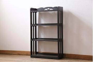 アンティーク家具　和製アンティーク　昭和初期　シックとモダンが薫る本棚(ブックシェルフ、オープンラック)(R-043824)