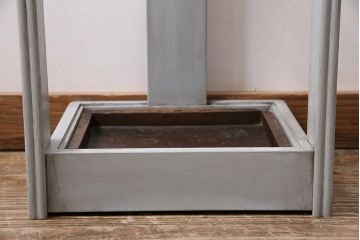 アンティーク家具　和製アンティーク　昭和初期　グレーのペイントがお洒落な傘立て(カサ立て、スタンド)(R-043826)