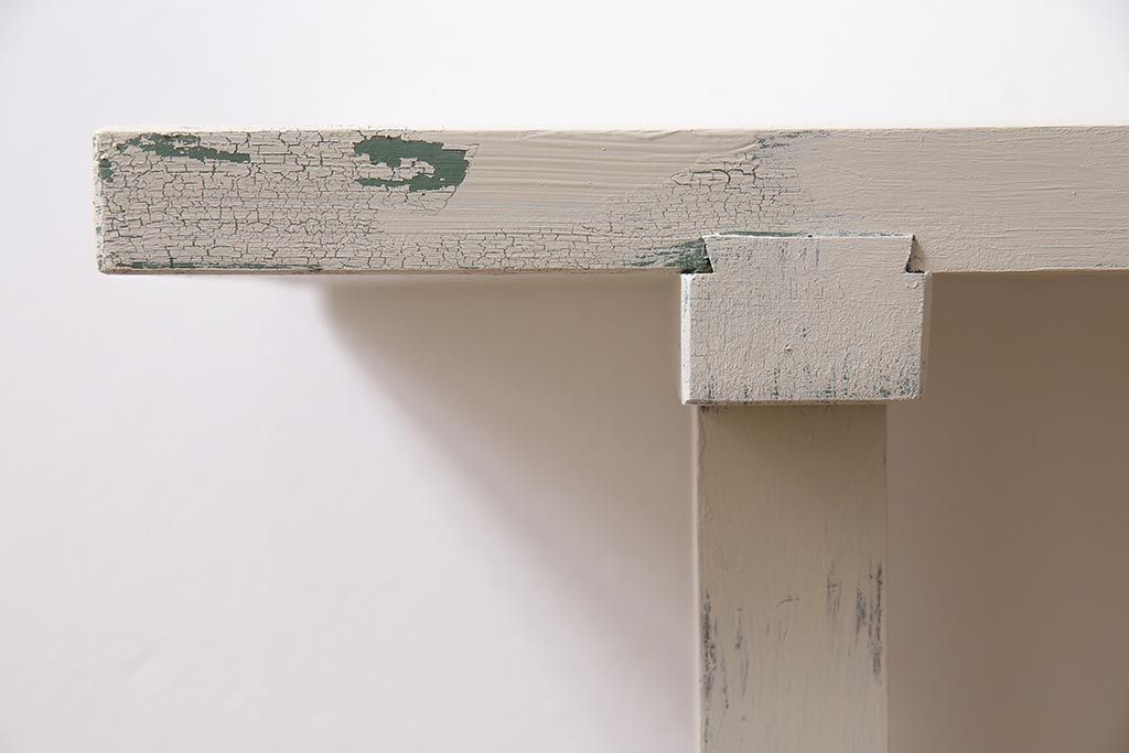 アンティーク家具　和製アンティーク　ペイント　昭和中期　ペイントの風合いが味わい深いサイドテーブル(コンソールテーブル)(R-043834)