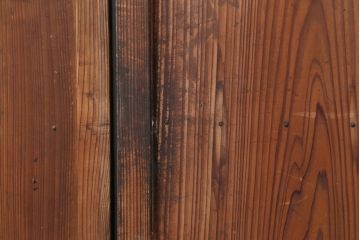 アンティーク建具　大正期　スギ材　日本らしい杉の木目が魅力の板戸2枚セット(建具、引き戸)(R-043839)