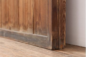 アンティーク建具　大正期　スギ材　日本らしい杉の木目が魅力の板戸2枚セット(建具、引き戸)(R-043839)