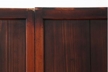 アンティーク建具　明治期　深みのある色合いが魅力的な格子帯戸4枚セット(板戸、引き戸)(R-043841)