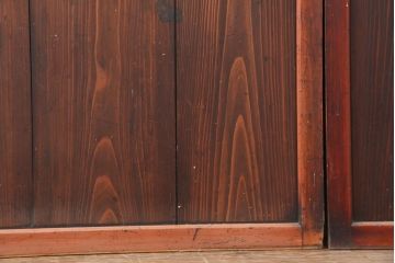 アンティーク建具　明治期　深みのある色合いが魅力的な格子帯戸4枚セット(板戸、引き戸)(R-043841)