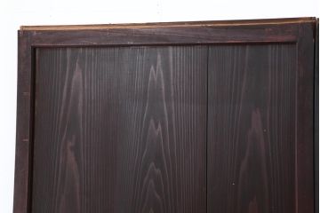 アンティーク建具　明治期　深みのある色合いが魅力的な格子帯戸4枚セット(板戸、引き戸)(R-043841)