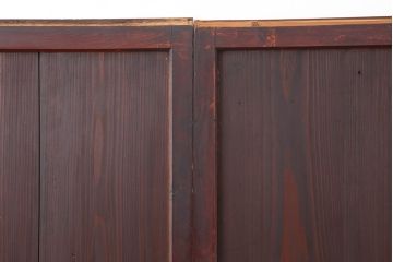 アンティーク建具　明治期　深みのある色合いが魅力的な格子帯戸4枚セット(板戸、引き戸)(R-043841)