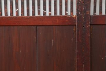 アンティーク建具　明治期　深みのある色合いが魅力的な格子帯戸4枚セット(板戸、引き戸)(R-043841)