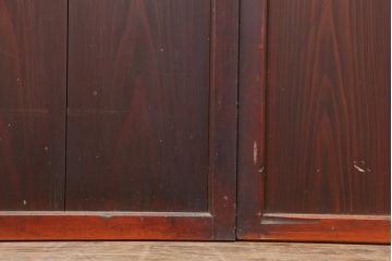 アンティーク建具　明治期　深みのある色合いが魅力的な格子帯戸4枚セット(板戸、引き戸)(R-043841)
