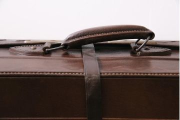 アンティーク雑貨　昭和初期　凝ったデザインがお洒落なトランク(鞄、カバン、収納、ディスプレイ)(R-043844)