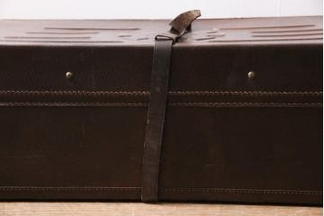 アンティーク雑貨　昭和初期　凝ったデザインがお洒落なトランク(鞄、カバン、収納、ディスプレイ)(R-043844)