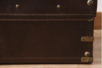 アンティーク雑貨　昭和初期　凝ったデザインがお洒落なトランク(鞄、カバン、収納、ディスプレイ)(R-043844)