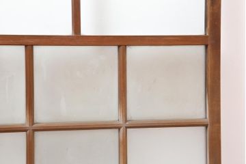 アンティーク建具　和レトロ　味わいとシンプルさが魅力のガラス戸2枚セット(引き戸、建具)(R-043846)