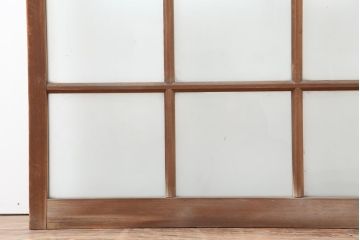 アンティーク建具　和レトロ　味わいとシンプルさが魅力のガラス戸2枚セット(引き戸、建具)(R-043846)