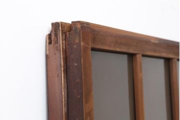 アンティーク建具　和レトロ　味わいとシンプルさが魅力のガラス戸2枚セット(引き戸、建具)(R-043846)