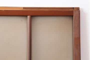 アンティーク建具　和レトロ　味わいとシンプルさが魅力のガラス戸2枚セット(引き戸、建具)(R-043846)