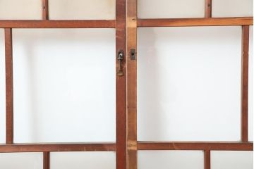 アンティーク建具　和レトロ　味わいとシンプルさが魅力のガラス戸2枚セット(引き戸、建具)(R-043846)