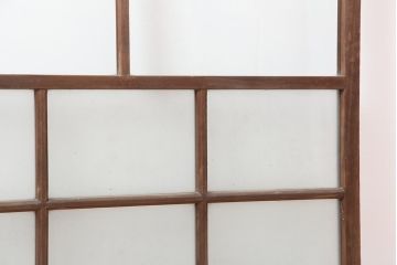 アンティーク建具　和レトロ　味わいとシンプルさが魅力のガラス戸2枚セット(引き戸、建具)(R-043847)