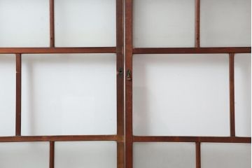 アンティーク建具　和レトロ　味わいとシンプルさが魅力のガラス戸2枚セット(引き戸、建具)(R-043847)