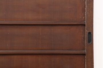 アンティーク建具　大正期　ヒノキ材　暖かみのある木肌が味わい深い板戸2枚セット(建具、引き戸、舞良戸)(R-043848)