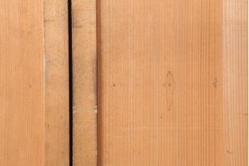 アンティーク建具　大正期　ヒノキ材　暖かみのある木肌が味わい深い板戸2枚セット(建具、引き戸、舞良戸)(R-043848)