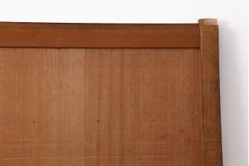 アンティーク建具　大正期　ヒノキ材　暖かみのある木肌が味わい深い板戸2枚セット(建具、引き戸、舞良戸)(R-043848)