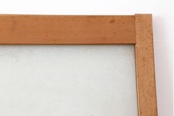 レトロ建具　昭和レトロ　昭和後期　ヒノキ材　素朴な風合いが魅力のガラス戸2枚セット(引き戸、玄関戸)(R-043849)