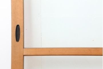 レトロ建具　昭和レトロ　昭和後期　ヒノキ材　素朴な風合いが魅力のガラス戸2枚セット(引き戸、玄関戸)(R-043849)