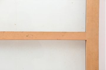 レトロ建具　昭和レトロ　昭和後期　ヒノキ材　素朴な風合いが魅力のガラス戸2枚セット(引き戸、玄関戸)(R-043849)