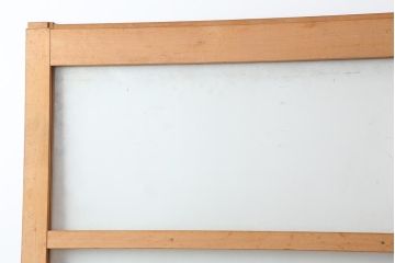 レトロ建具　昭和レトロ　昭和後期　ヒノキ材　素朴な風合いが魅力のガラス戸1枚(引き戸、玄関戸)(R-043850)