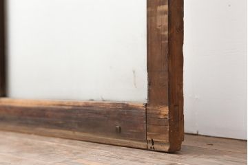 アンティーク建具　昭和中期　すりガラス入りの大振りなガラス戸1枚(建具、引き戸)(R-043851)