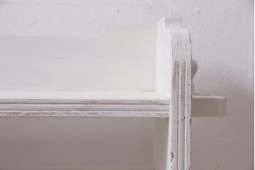 ペイント家具　和製アンティーク　昭和初期　楔(くさび)のデザインがお洒落な本棚(ブックシェルフ、収納棚、ラック)(R-043854)