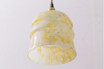 ヴィンテージ照明　イギリスビンテージ　淡い色味のマーブルガラスがおしゃれなペンダントライト(天井照明)(R-043855)