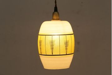 ヴィンテージ照明　イギリスビンテージ　1980年頃　個性的なデザインが目を惹くペンダントライト(吊り下げ照明、天井照明、シェード)(R-043856)