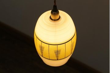 ヴィンテージ照明　イギリスビンテージ　1980年頃　個性的なデザインが目を惹くペンダントライト(吊り下げ照明、天井照明、シェード)(R-043856)