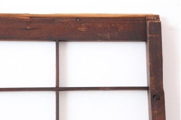 アンティーク建具　明治大正期　腰板の縦桟が趣のある障子戸2枚セット(腰付障子、腰高障子、建具、引き戸)(R-043862)