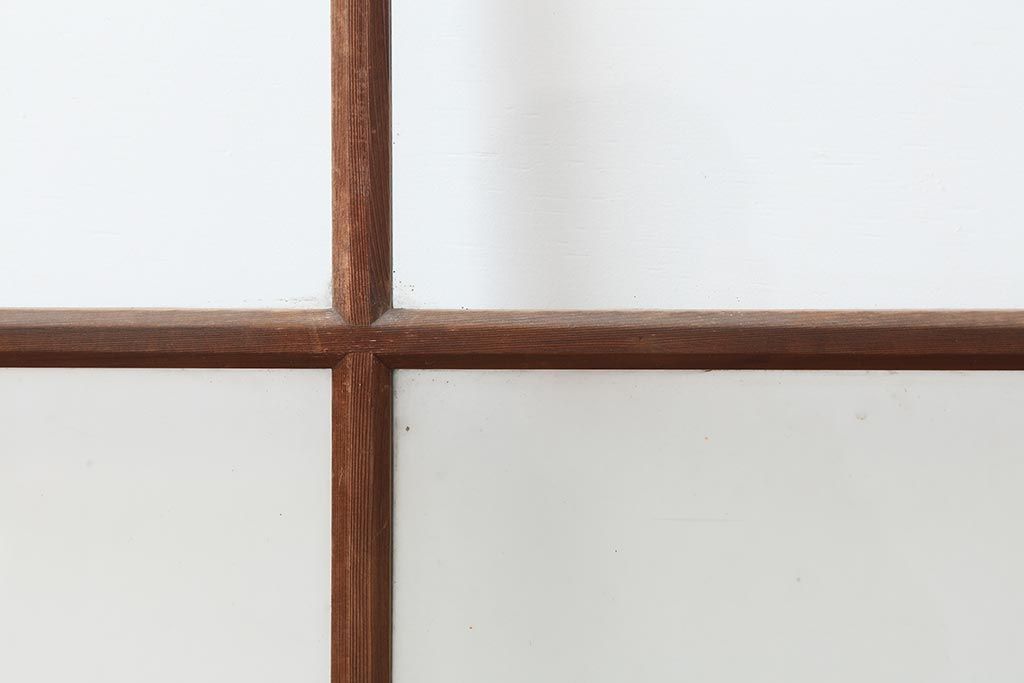 アンティーク建具　昭和中期　すりガラス入り　レトロな雰囲気たっぷりのガラス戸2枚セット(建具、引き戸)(R-043863)