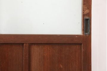 アンティーク建具　昭和中期　すりガラス入り　レトロな雰囲気たっぷりのガラス戸2枚セット(建具、引き戸)(R-043863)