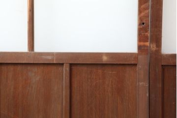アンティーク建具　昭和中期　すりガラス入り　レトロな雰囲気たっぷりのガラス戸2枚セット(建具、引き戸)(R-043863)