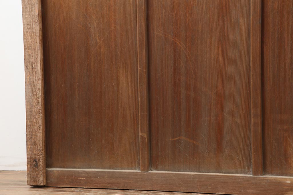 アンティーク建具　昭和中期　すりガラス入り　レトロな雰囲気たっぷりのガラス戸2枚セット(建具、引き戸)(R-043863)