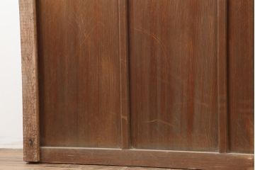 アンティーク建具　昭和中期　すりガラス入り　レトロな雰囲気たっぷりのガラス戸2枚セット(建具、引き戸)(R-043863)