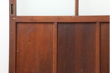 アンティーク建具　昭和中期　すりガラス入り　レトロな雰囲気たっぷりのガラス戸2枚セット(建具、引き戸)(R-043863)