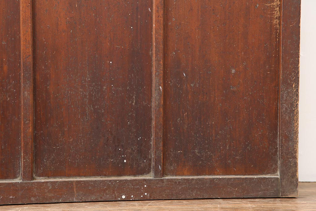 アンティーク建具　昭和中期　すりガラス入り　レトロな雰囲気たっぷりのガラス戸2枚セット(建具、引き戸)(R-043863)