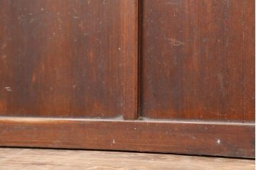 アンティーク建具　昭和中期　すりガラス入り　レトロな雰囲気たっぷりのガラス戸2枚セット(建具、引き戸)(R-043863)